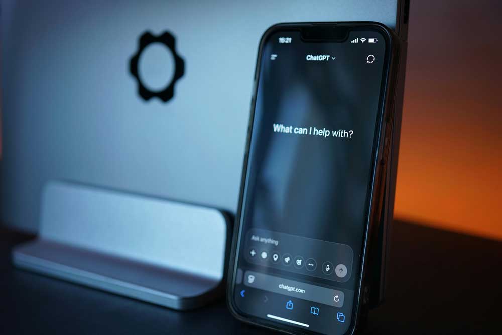 ChatGPT open on a smartphone screen